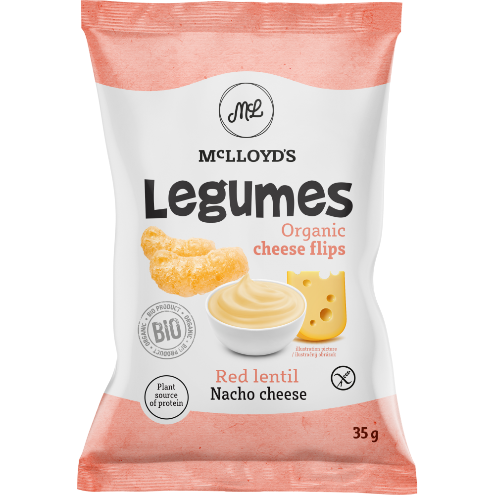 Снек протеиновый чечевица-кукуруза с сыром Начо Legumes Mclloyd's