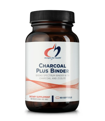 Charcoal Plus Binder - Сорбент широкого спектру з кокосовим вугіллям і цеолітом Designs for Health