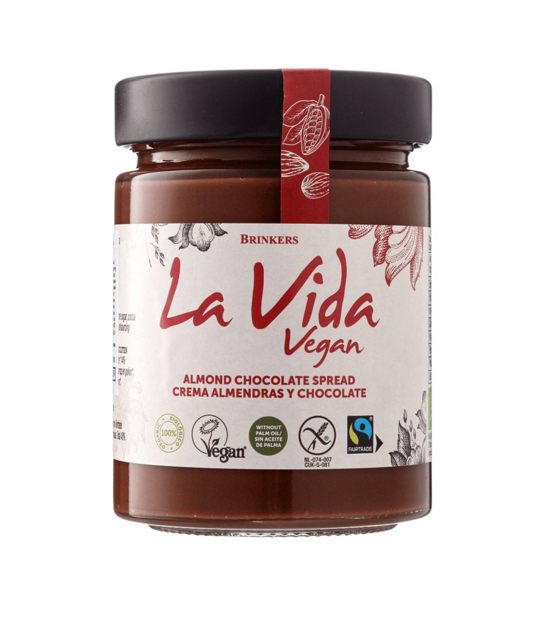 Паста шоколадная с миндалем веганская органическая La Vida Vegan, 