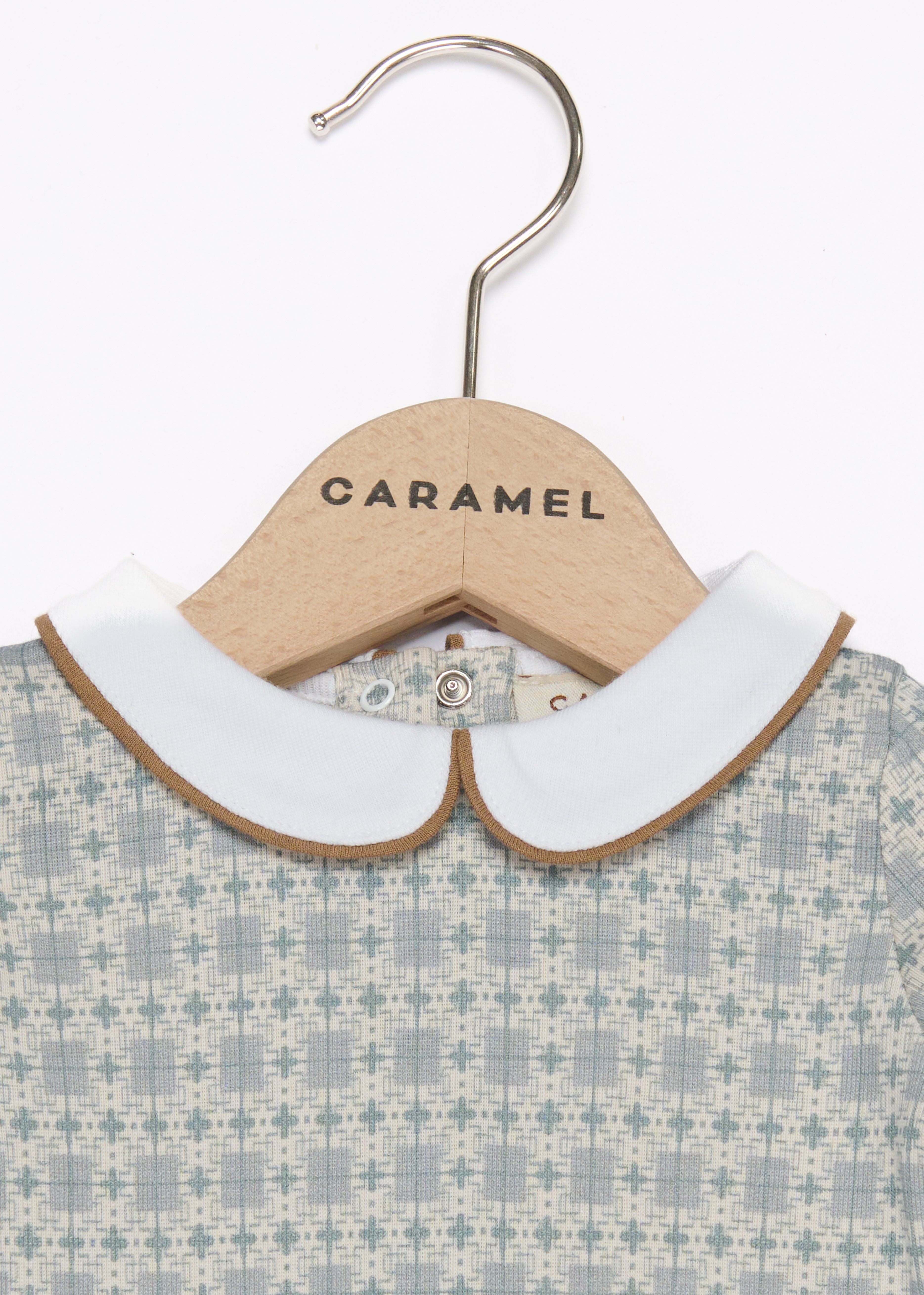 Боди для младенцев синий в геометрический узор Caramel, /1