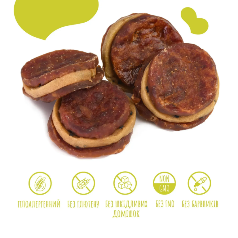 Лакомство для собак от 3-х месяцев Refined jerky TURKEY AND DUCK STEAK WITH KIWI SAUCE бифштекс из индейки и утки под киви соусом Mavsy/1