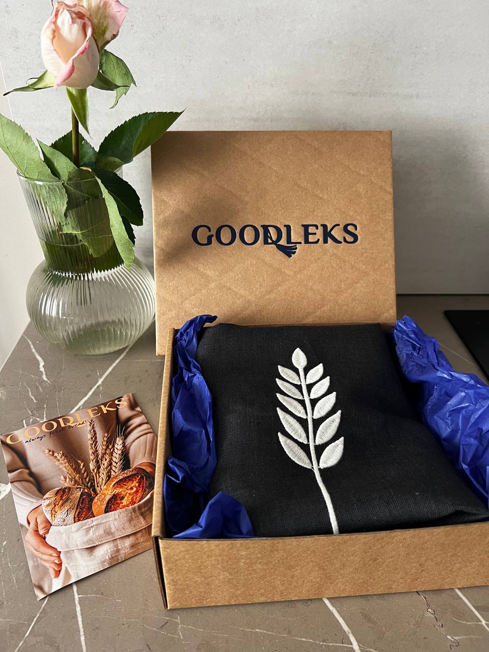 Эко-хлебница "Колосья" черная Goodleks //2