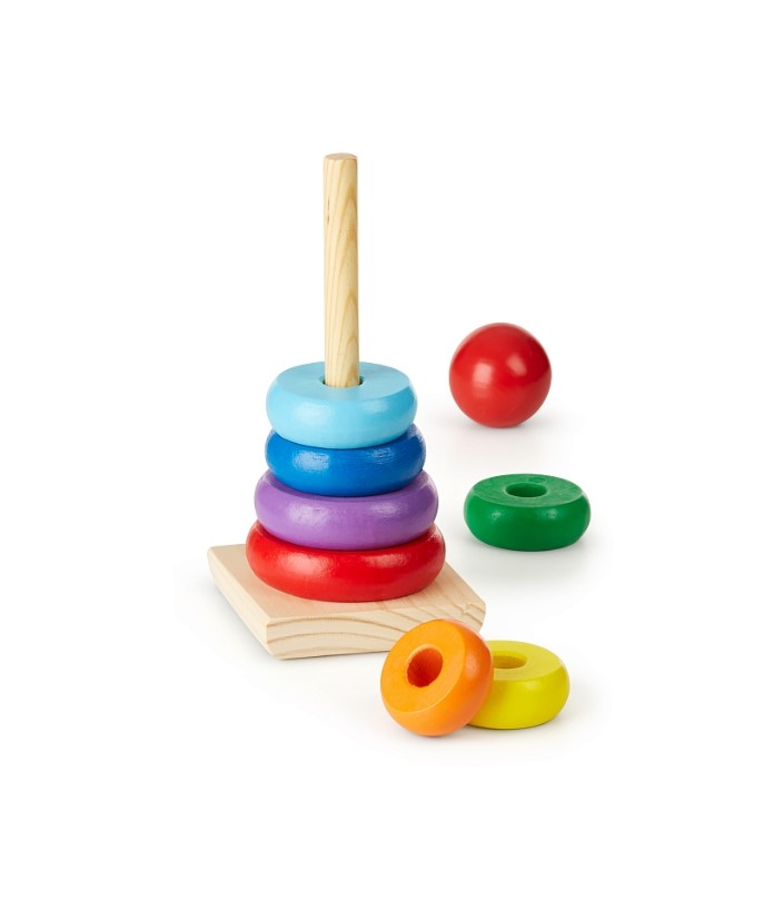 Дерев'яна райдужна пірамідка від 18 місяців Melissa&Doug/1