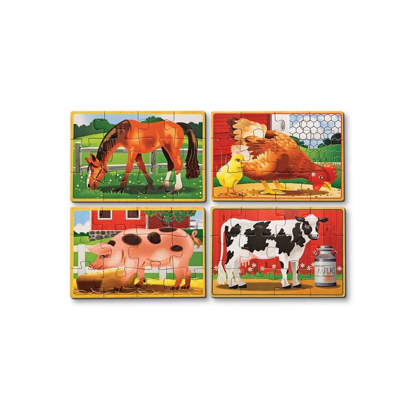 Набор из 4 пазлов в коробке "Животные на ферме" Melissa&Doug/1