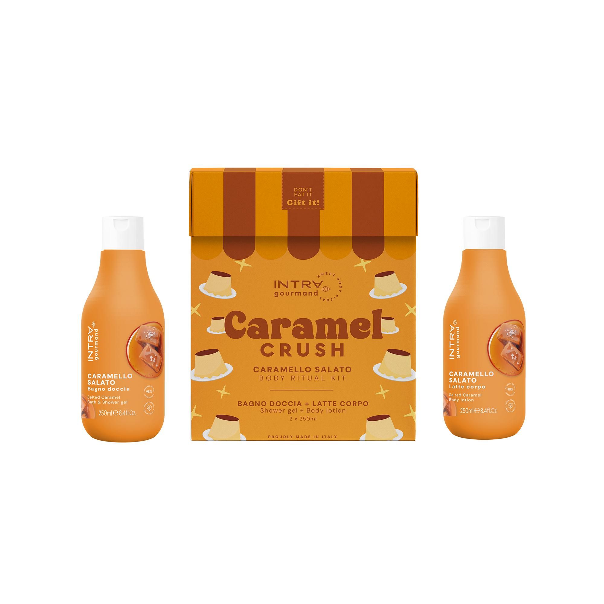 Набір SALTED CARAMEL/СОЛОНА КАРАМЕЛЬ Гель-крем д/душу та ванни + Лосьйон д/тіла INTRA, 