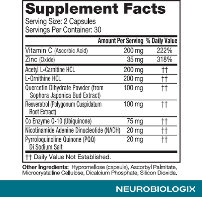 Mito Cell PQQ (formerly Daily Cell Recharge) / Поддержка митохондрий Neurobiologix/2