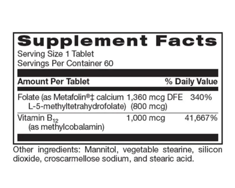Bioactive B-12 Folate / Б12 метилкобаламин + Метилфолат Neurobiologix/1