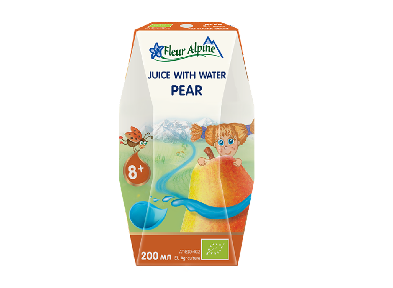 Детский сок с водой грушевый прямого отжима с 8 месяцев Fleur Alpine, 