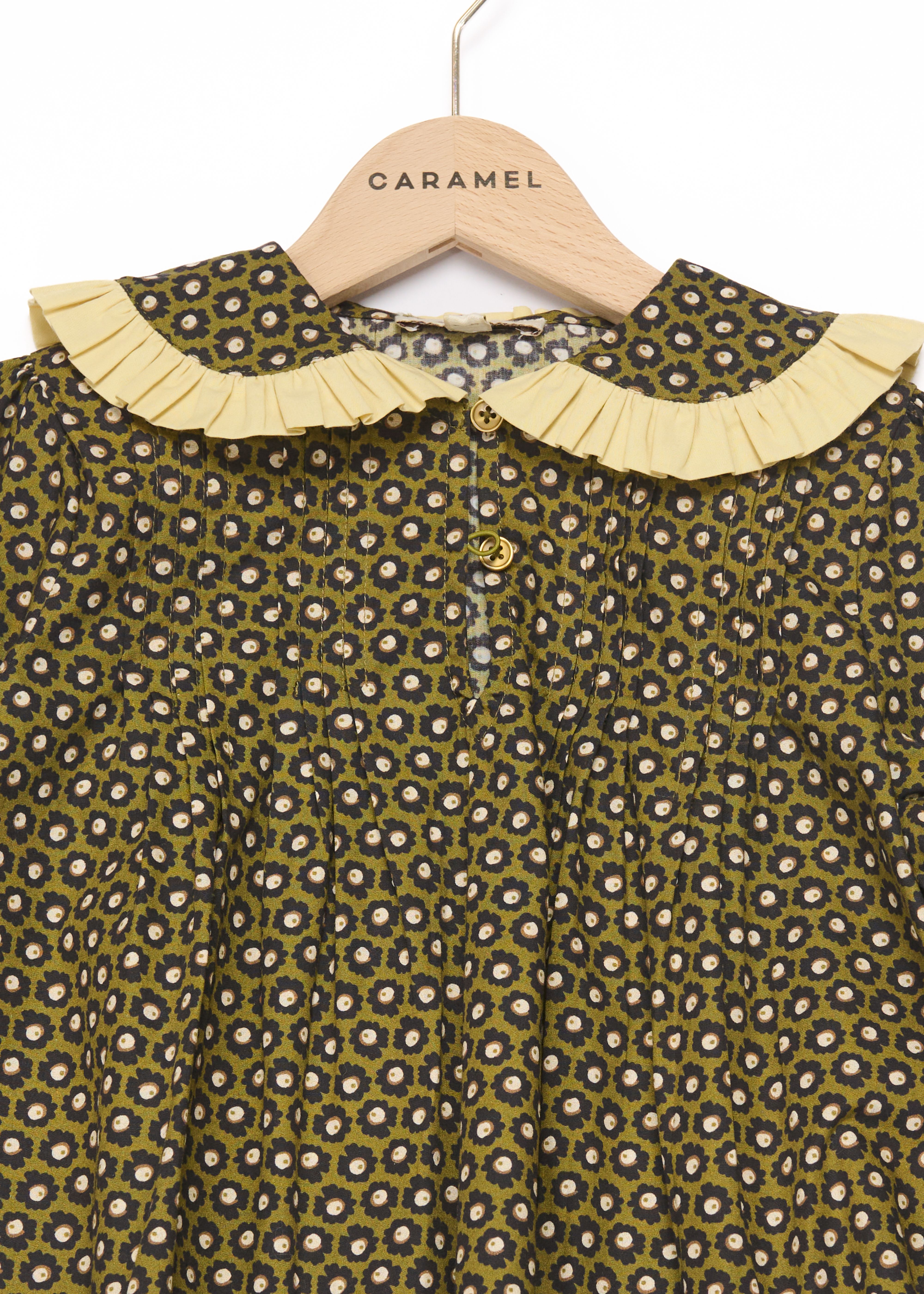 Сукня оливкова у квіткову крапку Caramel,/3
