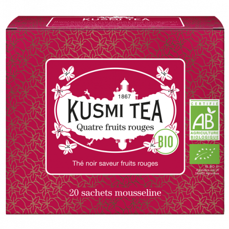 Чай чорний Чотири Червоних Фрукти органічний пакет. Kusmi Tea, 