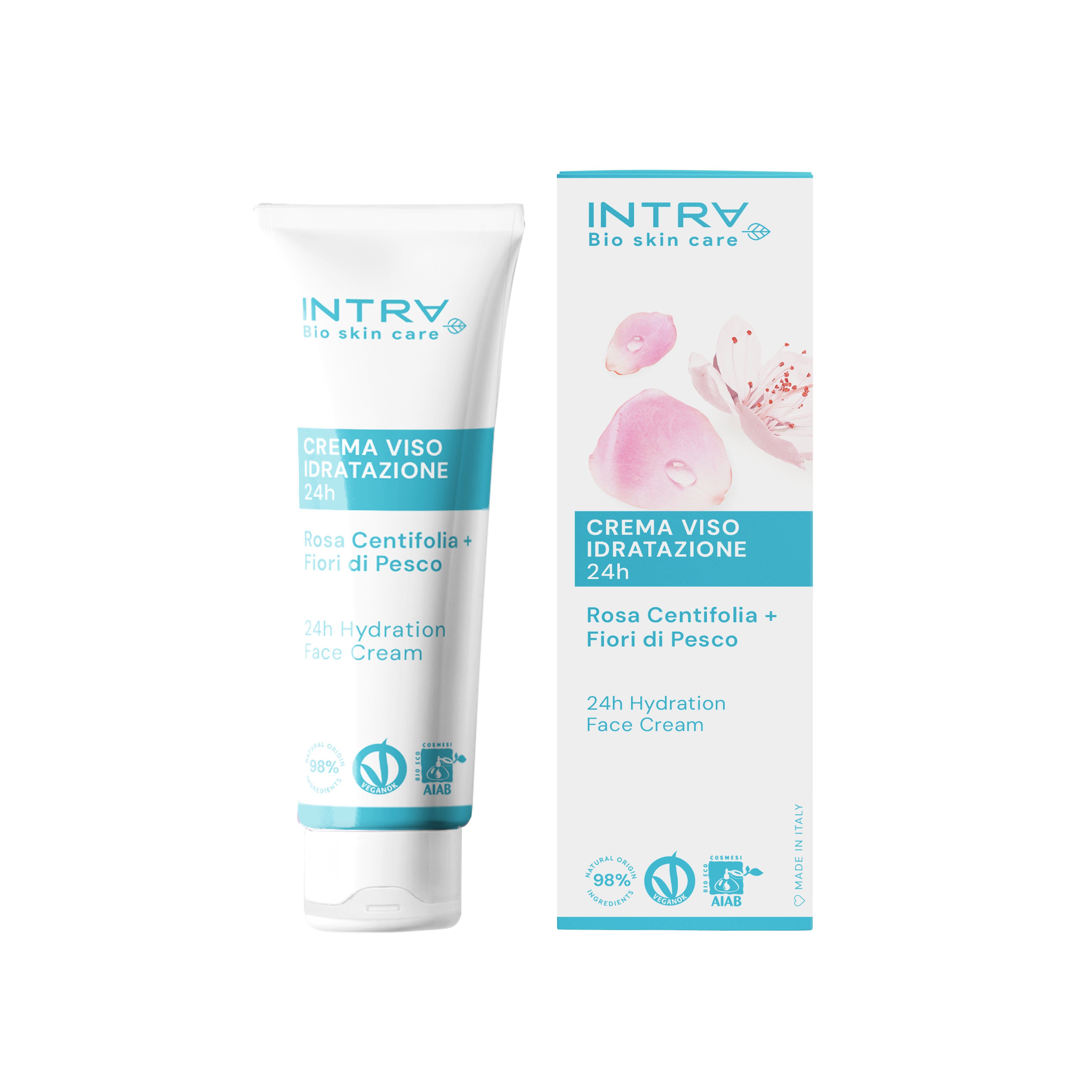 Зволожуючий крем для обличчя д/всіх типів шкіри "Rosa Centifolia & Fiori di Pesco" INTRA