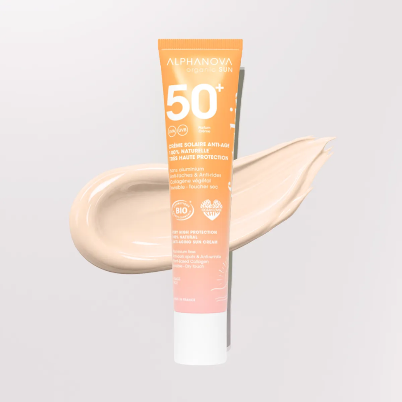 Солнцезащитный антивозрастный крем для лица SPF 50+ ALPHANOVA Organic Sun/1