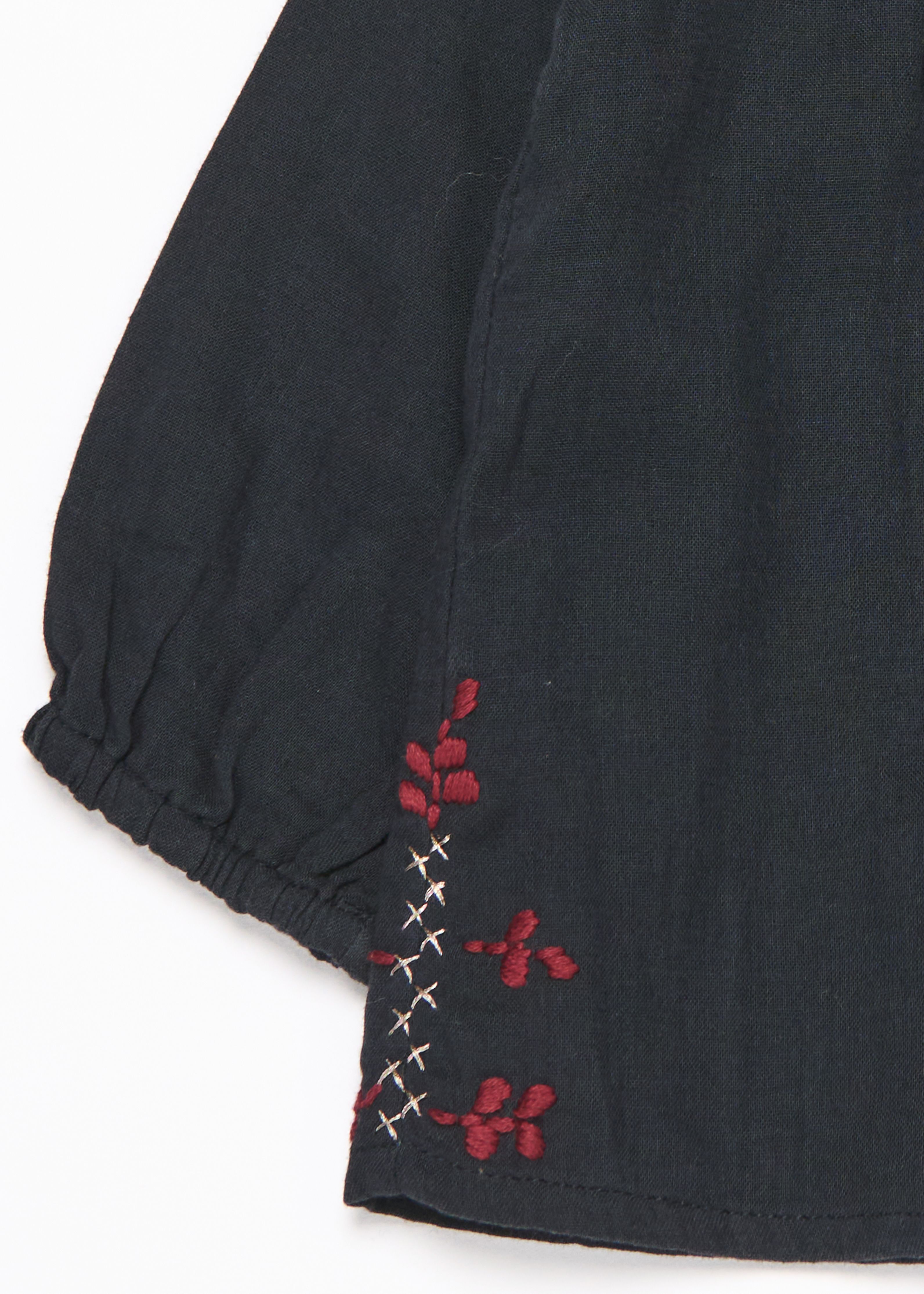 Топ-блуза для новорожденных темно-синяя с вышивкой Caramel,/2