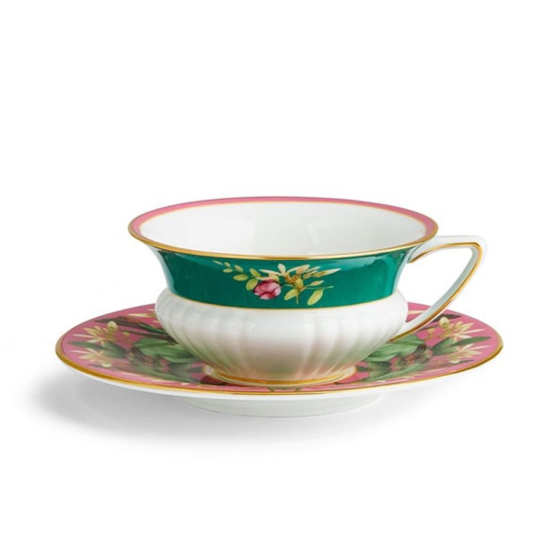 Чашка с блюдцем Розовый Лотос "Pink Lotus" Wonderlust Teaware, Wedgwood