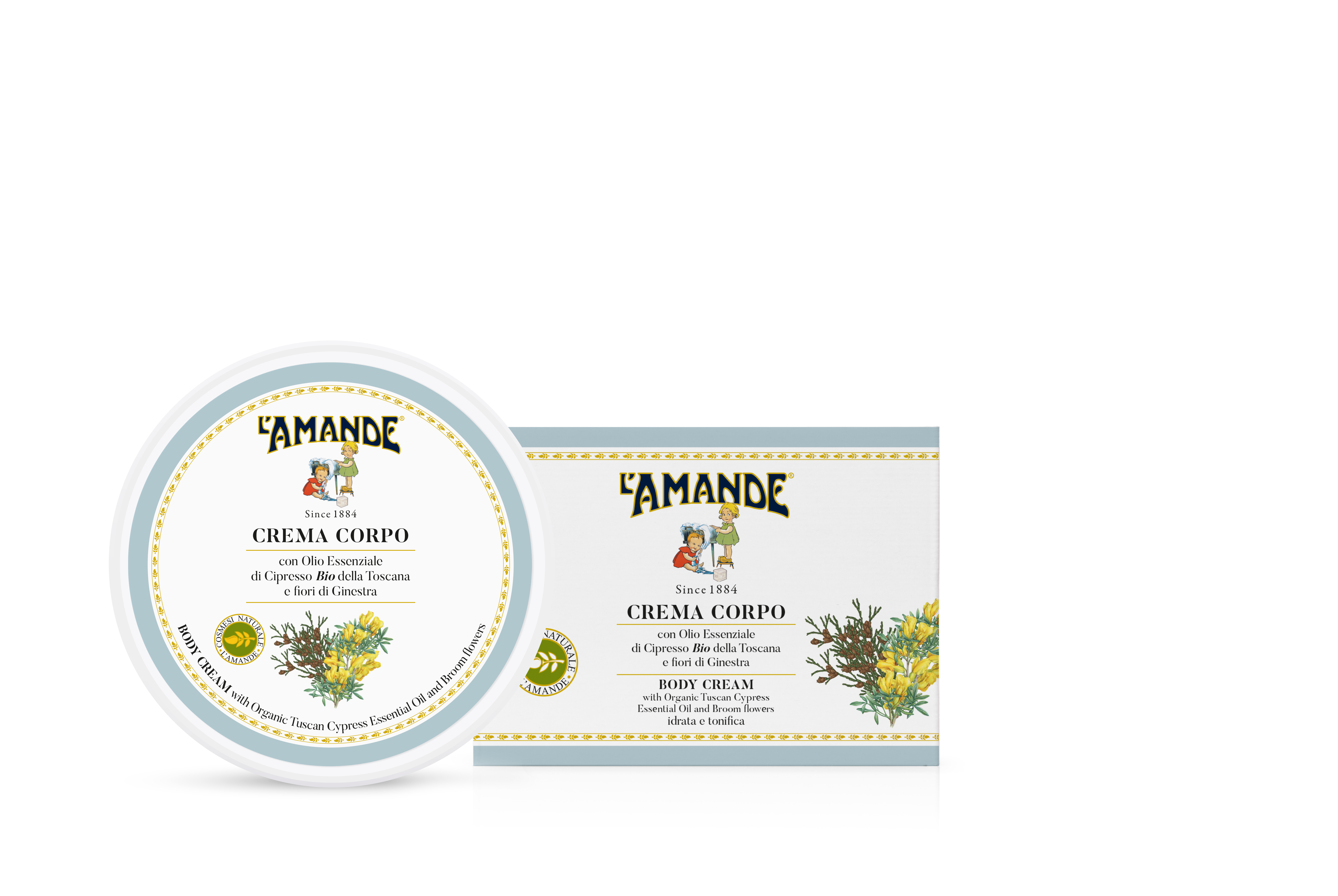 Крем для тіла ТОСКАНА Кіпарис і Квіти Ракітнику зволожуючий та тонизуючий L`Amande,