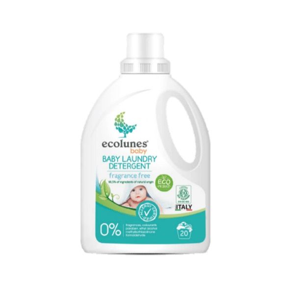 Гіпоалергенний рідкий органічний гель для прання дитячого одягу без запаху Ecolunes,