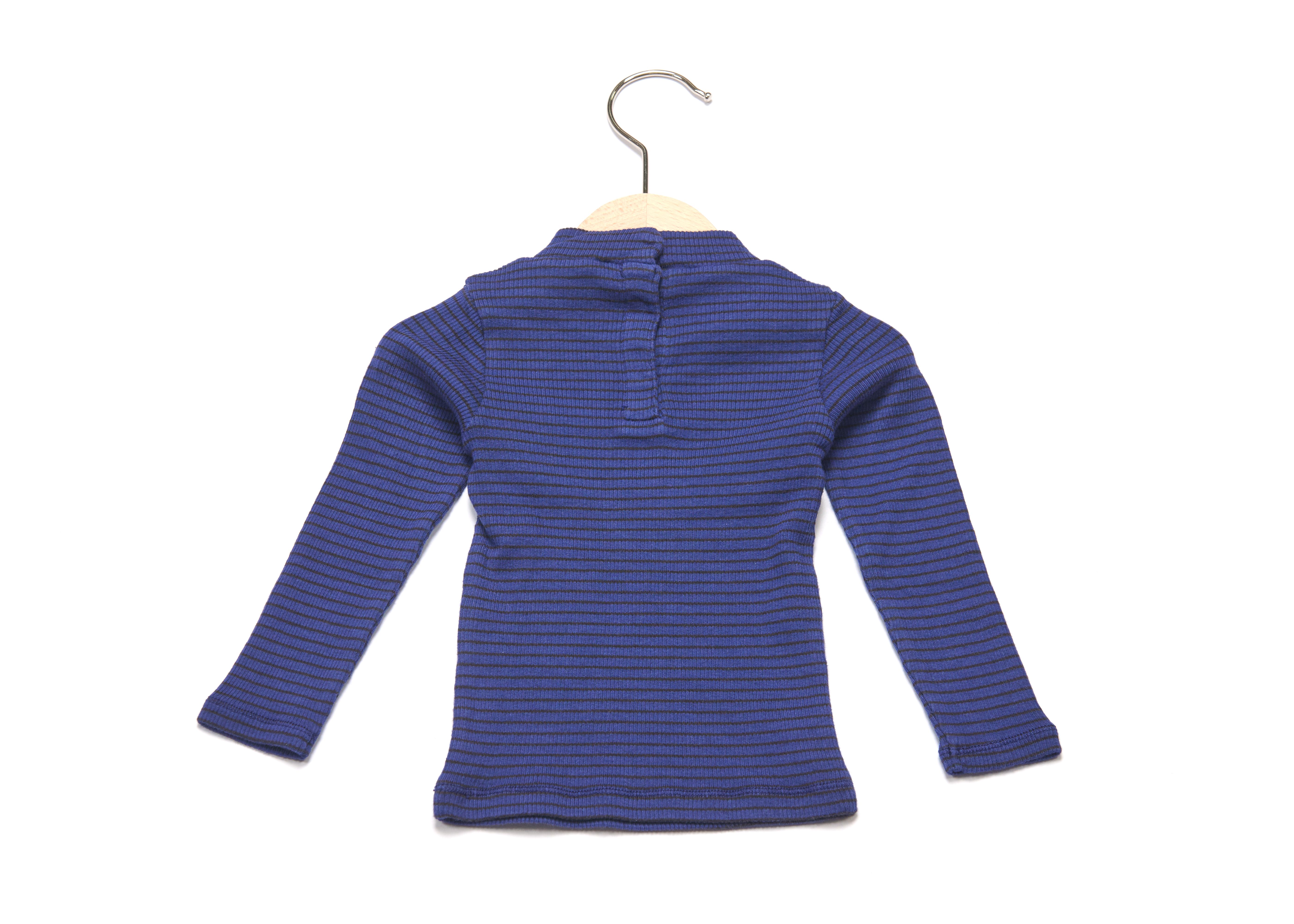 Футболка для новорожденных в синюю/шоколадную полоску Caramel, /1