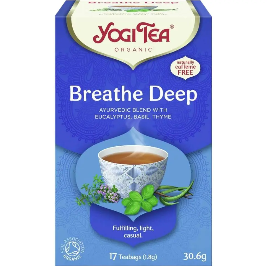 Чай трав’яний з прянощами "Глибина подиху" органічний пакет, Yogi Tea