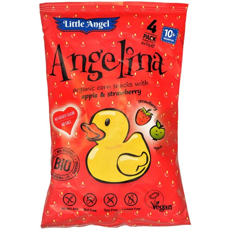 Кукурузные снеки Angelina с клубникой 4*15г Mclloyd's,