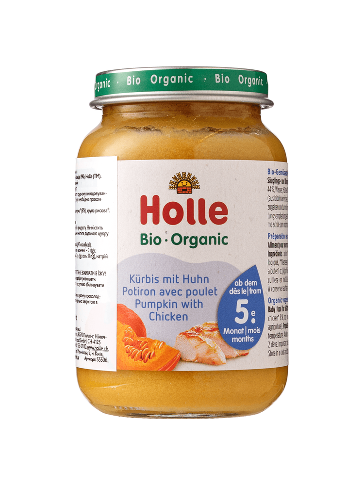Пюре Holle органическое Тыква и курица с 5 месяцев