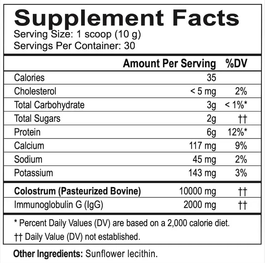 Colostrum Plus / Молозиво для оздоровления кишечника порошок Neurobiologix/1