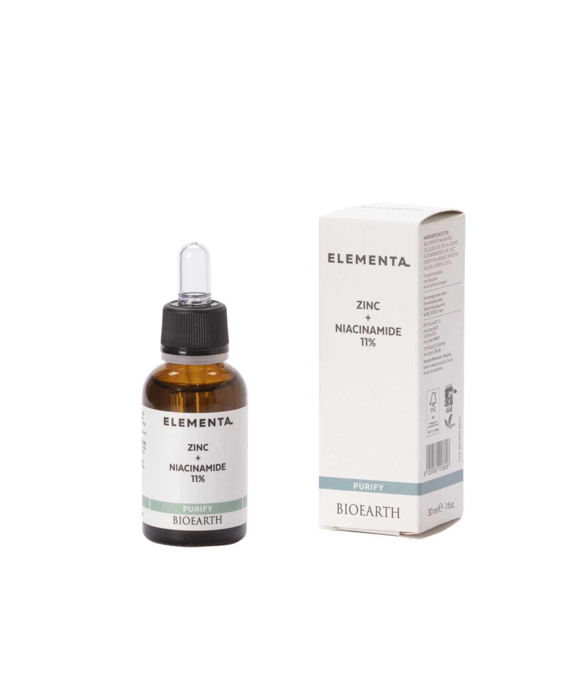 Elementa_ZINC + NIACINAMIDE 11% (purif) Сыворотка очищающая Цинк + Ниацинамид Bioearth, 
