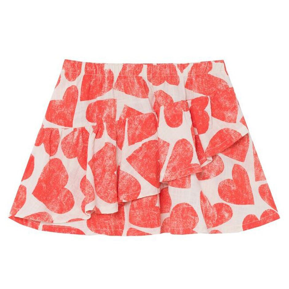 All Over Hearts Ruffles Skirt, Bobo Choses