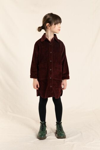 BUTTONED DRESS IVY BURGUNDY CORD, Finger in the Nose/2