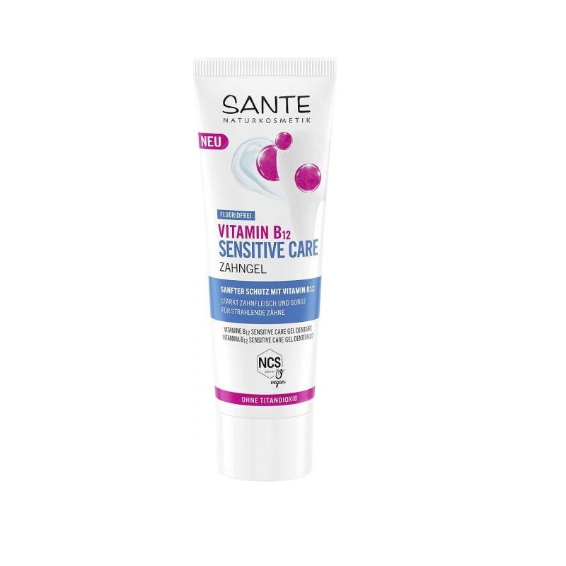 Гель для чувствительных зубов Sensitive Care с витамином В12, без фтора Sante