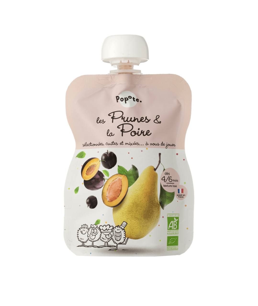 Дитяче харчування "Слива та груша" пюре органічне (з 4 місяців), Popote