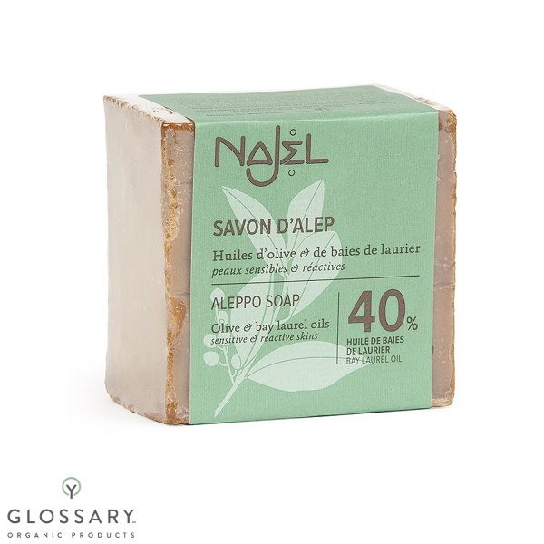 Алеппское мыло  (40%) для чувствительной, склонной к раздражениям кожи Najel, 