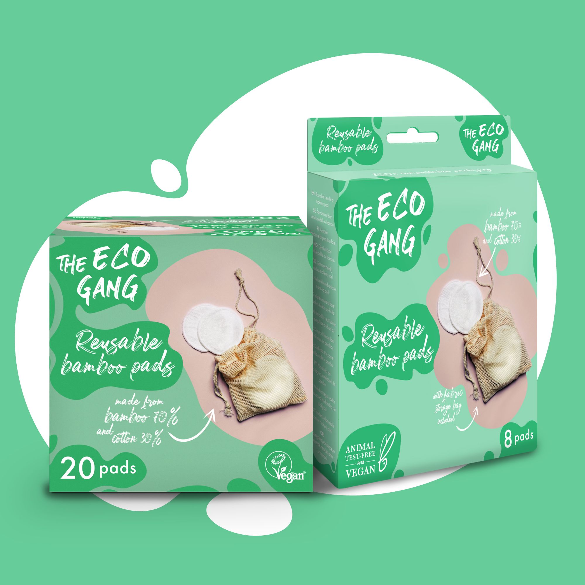 Спонжи биоразлагаемые многоразовые для лица, The Eco Gang 