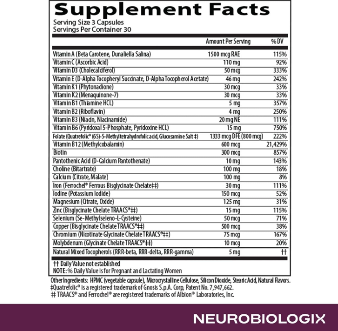 Prenatal Evolved / Комплекс витаминов для беременных Neurobiologix/2