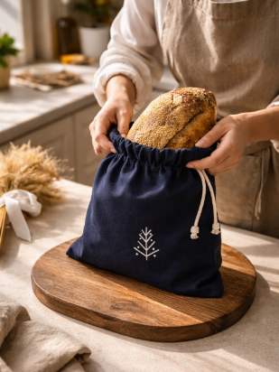 Еко-хлібниця Трипільський «Дерево життя» синя Goodleks //2