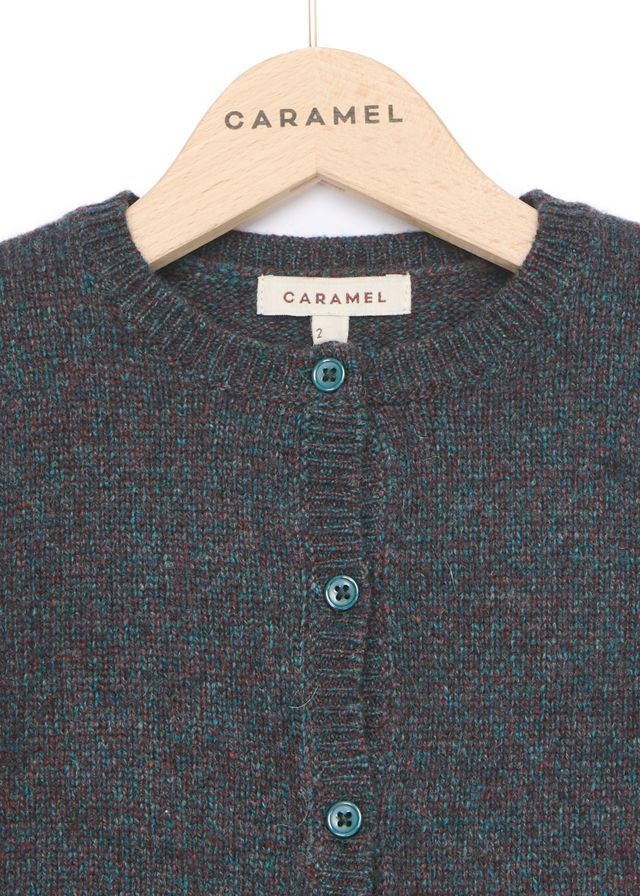 Вязаный кардиган для младенцев насыщенный лесной зеленый Caramel,/1