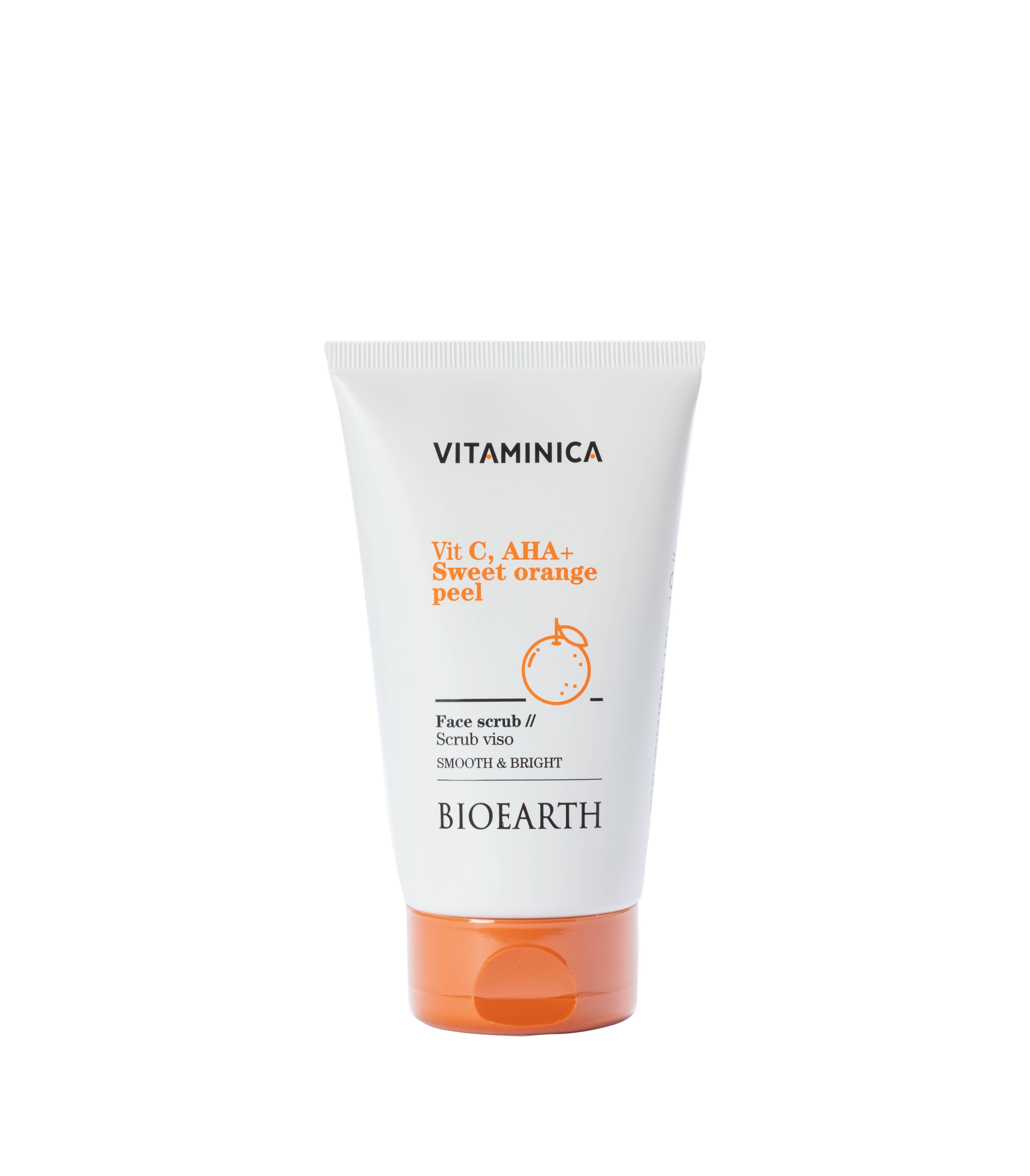 Vitaminica VIT C+ORANGE PEEL face scrub Скраб-пилинг деликатно очищающий кожу лица Bioearth, 