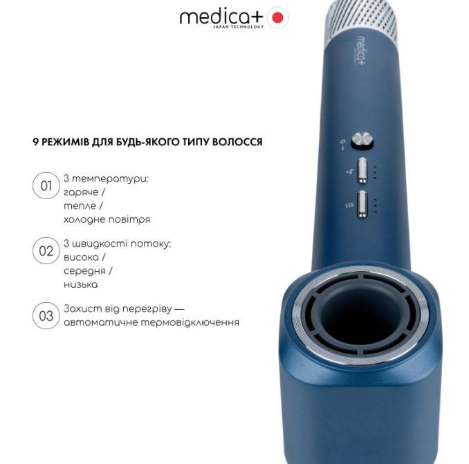 Фен-стайлер для волос MEDICA+ AIR-ZEN 7.0/1