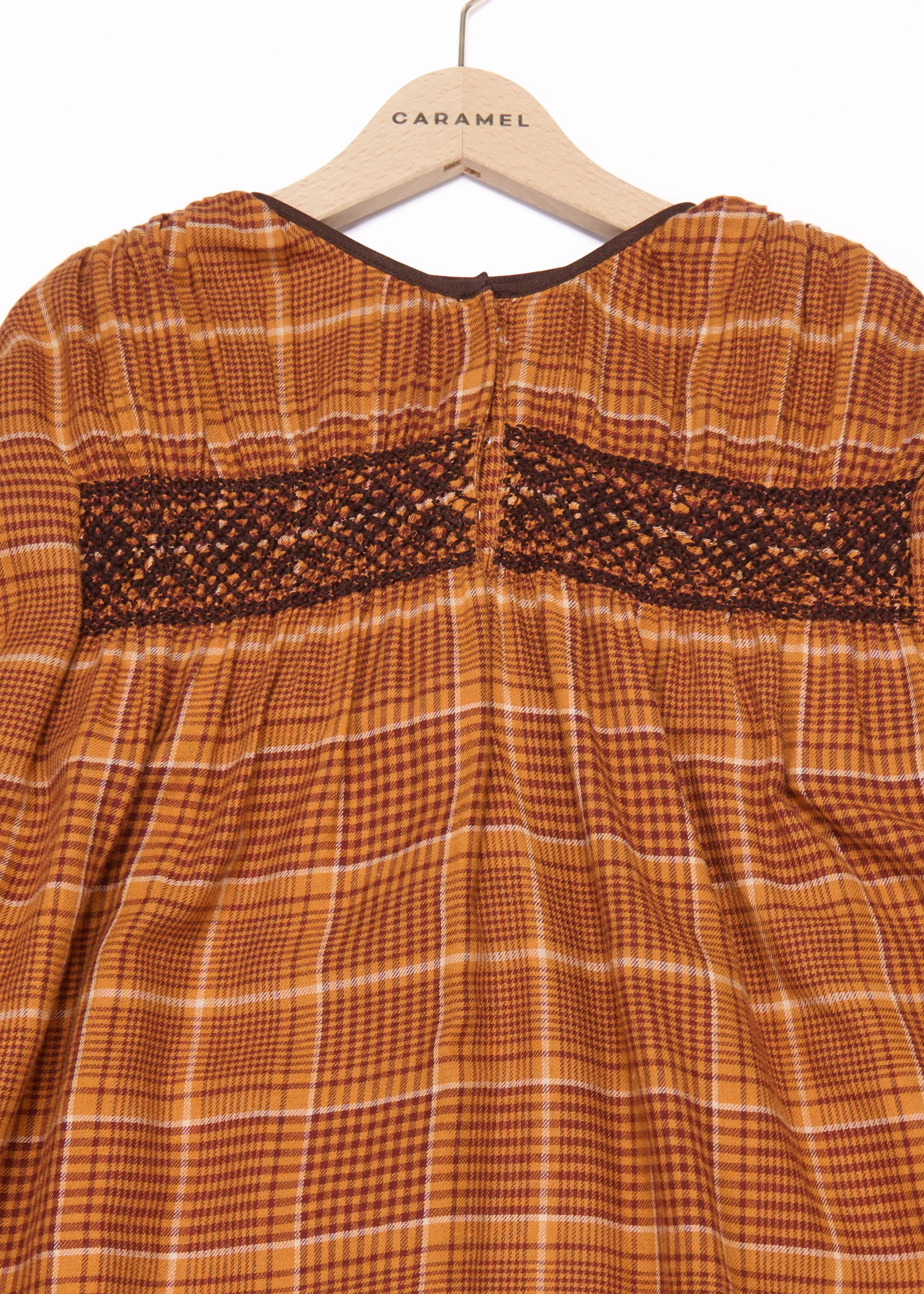 Платье в оранжевую клеточку Caramel,/1
