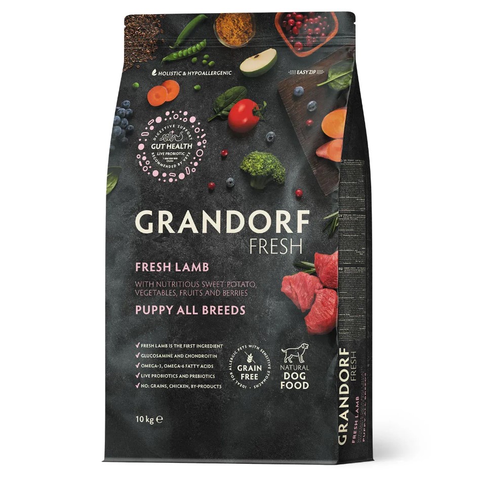 Сухий беззерновий корм для цуценят Grandorf FRESH LAMB & SWEET POTATO PUPPY з ягням та бататом