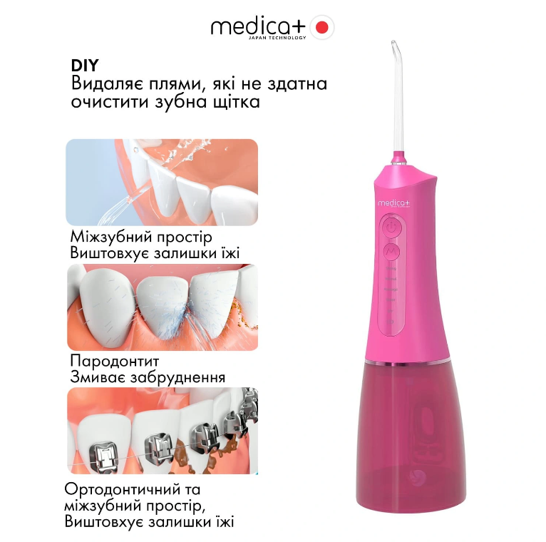 Портативний іригатор MEDICA+ WaterPuls 8.0 Fuchsia/6