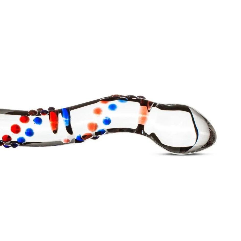 Стеклянный дилдо с изгибами и рисунком Glass Dildo No.3 Gildo/1