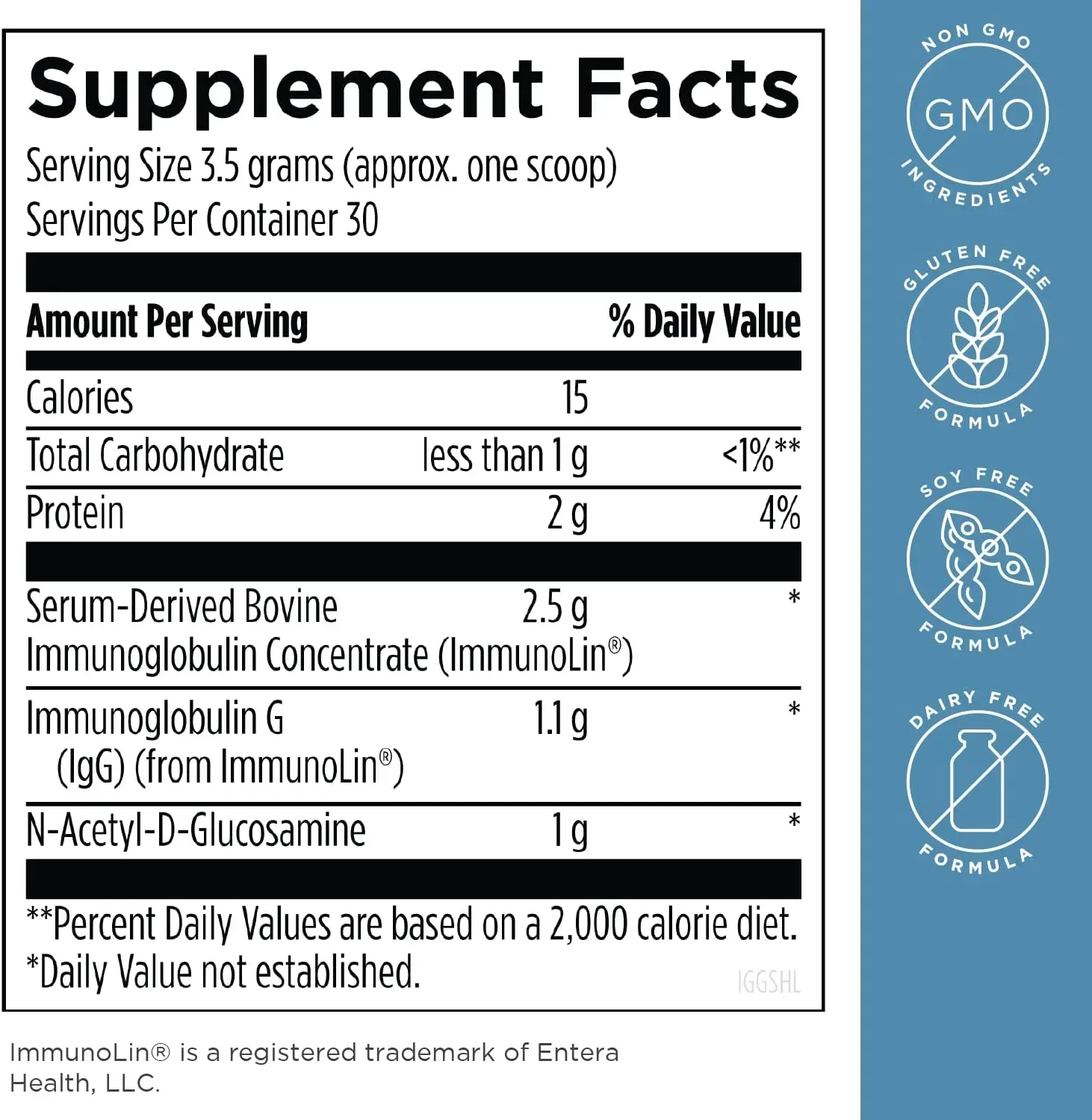 IgGI Shield / Иммуноглобулин + NAG для здоровья слизистой оболочки кишечника 105г Designs for Health/1