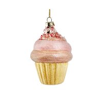 Новогоднее украшение Пирожное розовое с посыпкой 10см, Shishi магазин Glossary 
