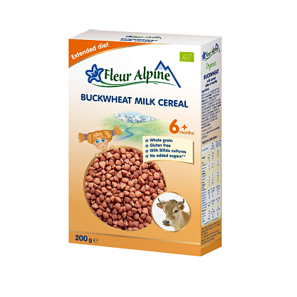 Молочная каша гречневая безглютеновая с 6 месяцев Fleur Alpine,  магазин Glossary 