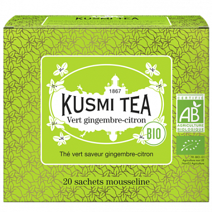 Чай зеленый Имбирь и Лимон органический пакет. Kusmi Tea,  магазин Glossary 