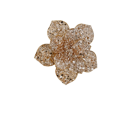 Новогоднее украшение Цветок магнолии из бисера цвета шампани 20см, Shishi магазин Glossary 