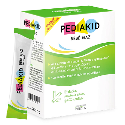 PEDIAKID НАТУРАЛЬНЫЕ СТИКИ ДЛЯ СНЯТИЯ ВЗДУТИЯ ЖИВОТА (БЕБИ ГАЗ) / BEBE GAZ Pediakid,  магазин Glossary 