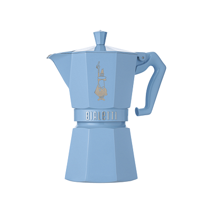 Кофеварка гейзерная на 6 чашек голубая Moka Express, Bialetti магазин Glossary 