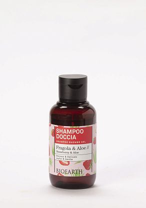 Family Strawberry & Aloe Shampoo shower gel Шампунь-гель увлажняющий для волос/душа Bioearth,  магазин Glossary 