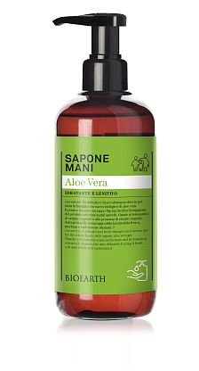 Family Hand Liquid Soap - Aloe Vera Мыло жидкое увлажняющее и успокаивающее Bioearth,  магазин Glossary 